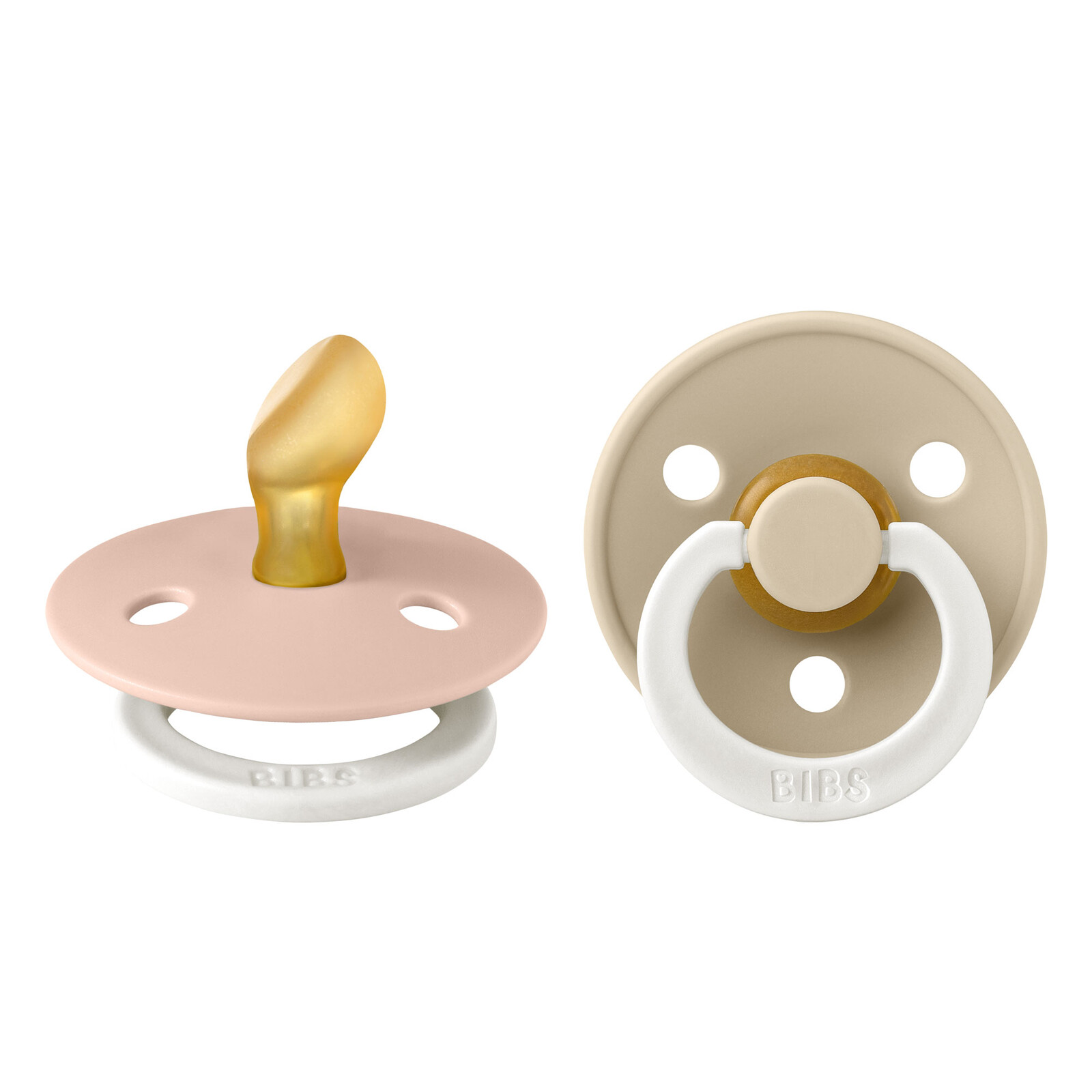 Bibs Dudlíky COLOUR ANATOMICKÉ NOČNÍ ivory/blush - vel. 2, přír. kaučuk 2ks