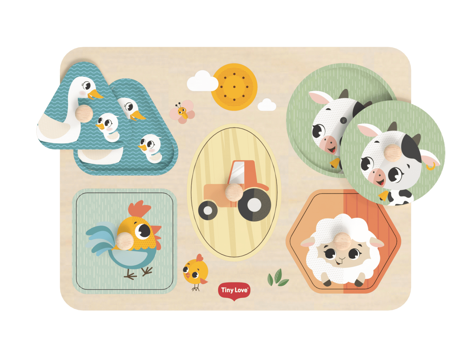 Tiny Love Puzzle se zvuky dřevěné Farmers Funday