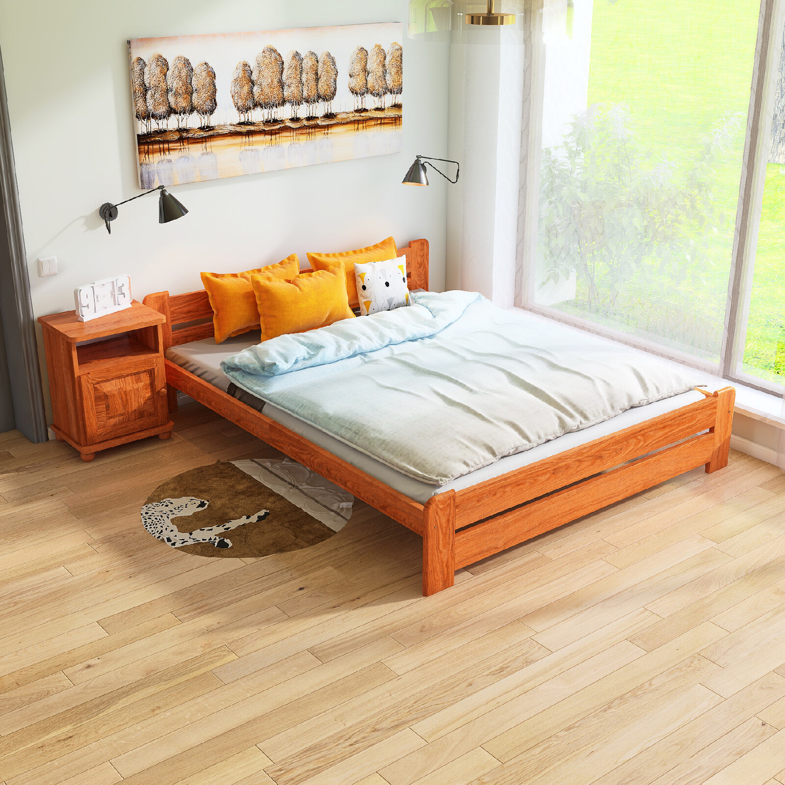 Maxi Postel z masivu Union 180 x 200 cm - barva Olše - 2.jakost