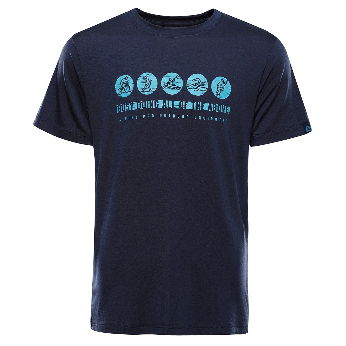 Pánské funkční triko s antibakteriální úpravcou alpine pro lyor modrá xs