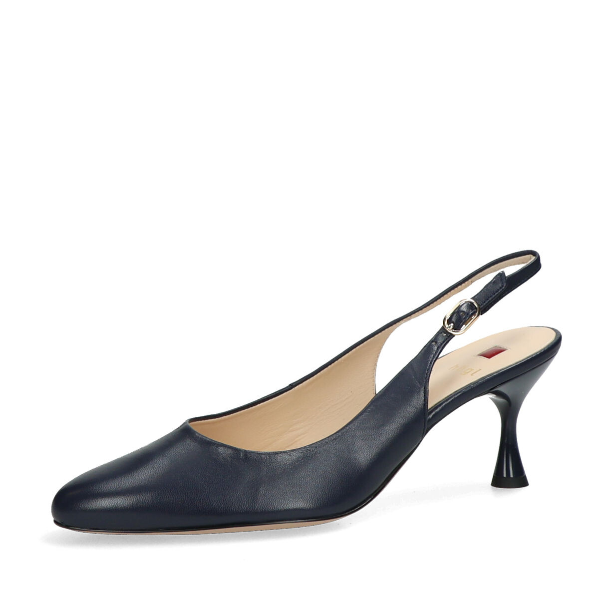 Högl dámské kožené lodičky s otevřenou patou - tmavomodré - 37