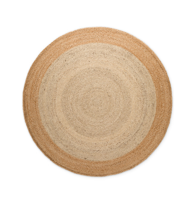 Koberec Hanse Home JUTTA naturální/krémový/zlatý kruh - Zlevněný kus - nepravidelné prošívání