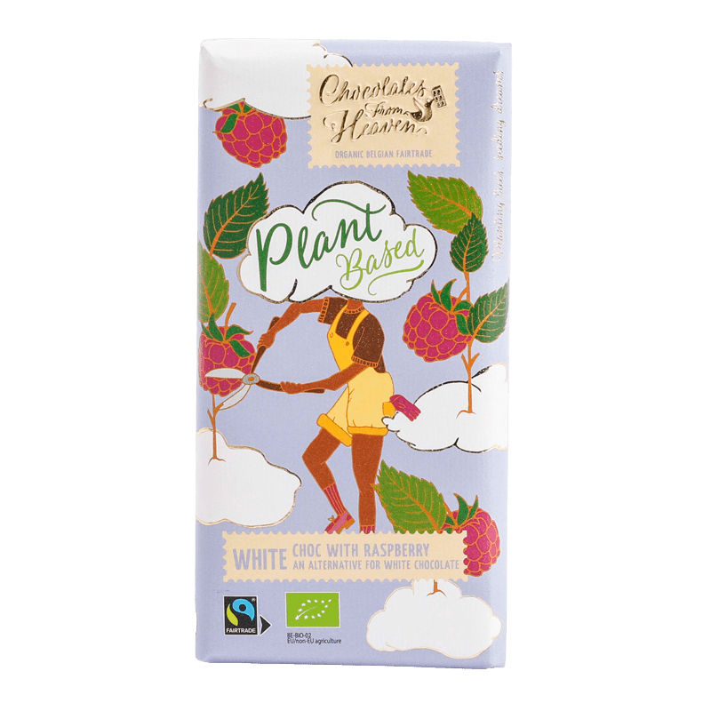 CHOCOLATES FROM HEAVEN BIO rýžová bílá VEGAN čokoláda s malinami 39% 100 g