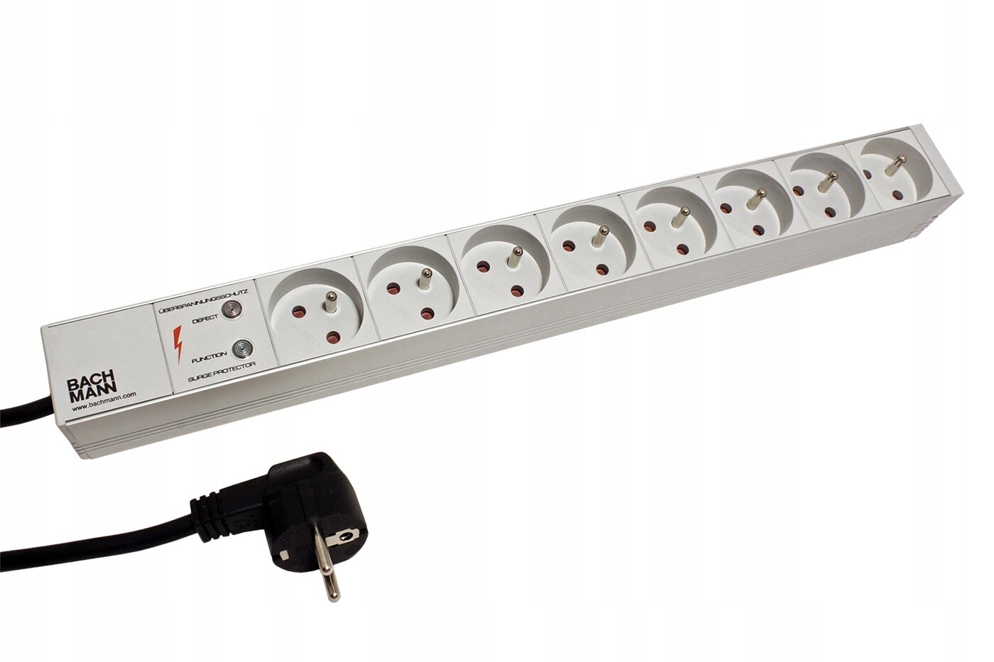 Bachmann Napájecí panel 1U, 8x zásuvka Cz, přepěťová ochrana, 2m (333.4061)