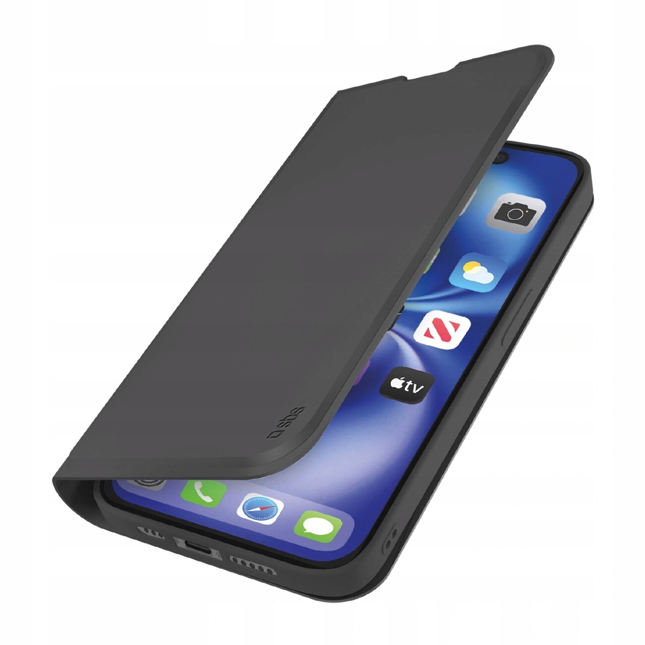 Pouzdro Sbs Wallet Smooth pro iPhone 16e 17e s klopou černé
