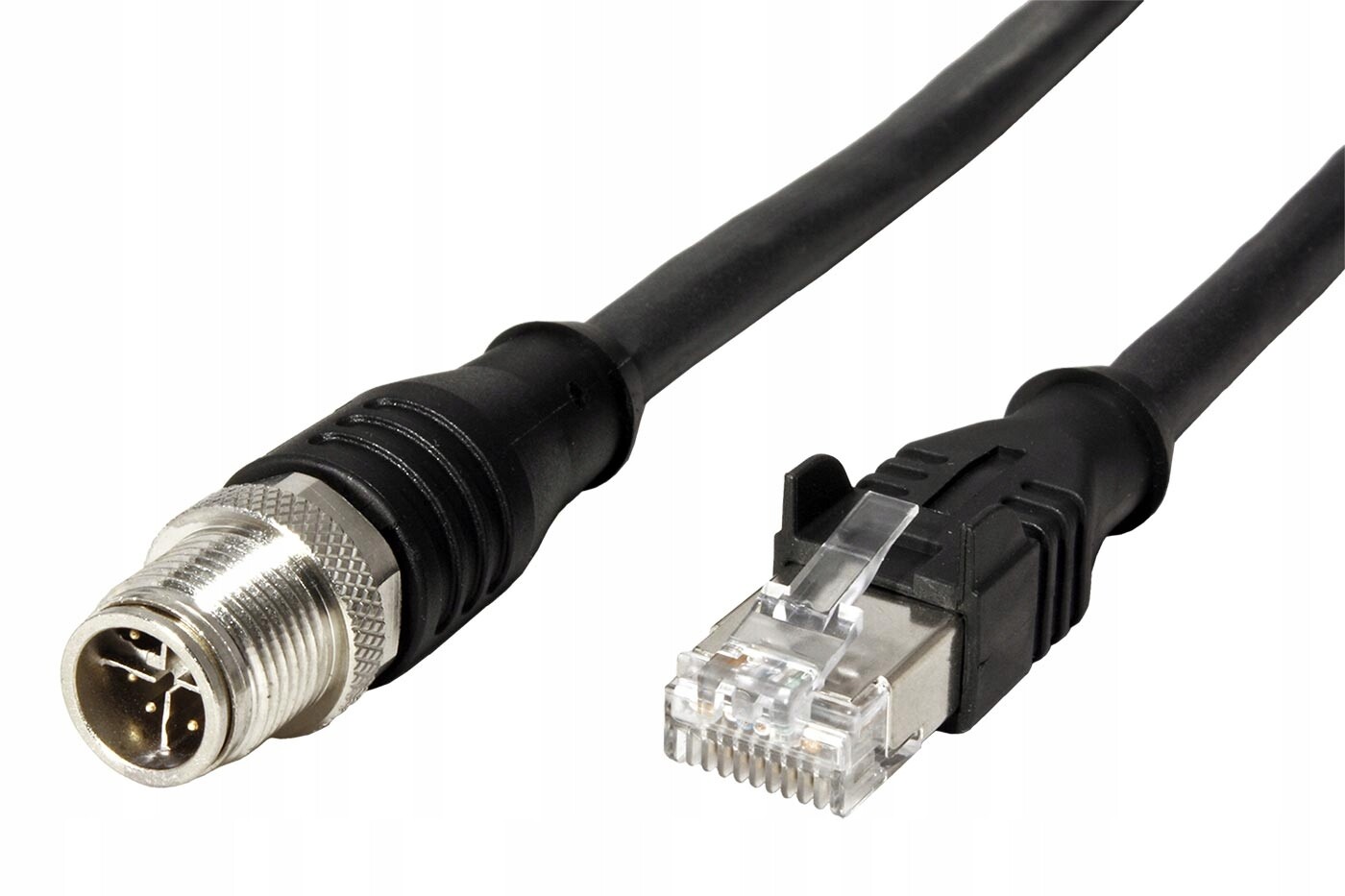 Metz-connect Kabel M12 8pin (M) kód X RJ45(M), 10m, černý