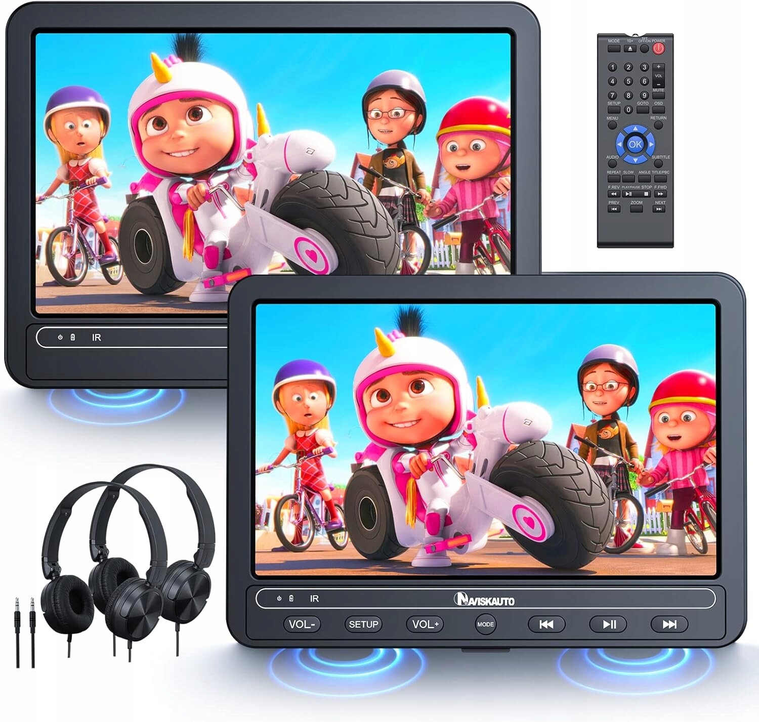 DVD CD Přehrávač Do Auta Naviskauto BN1203B 2 Displej 10,1