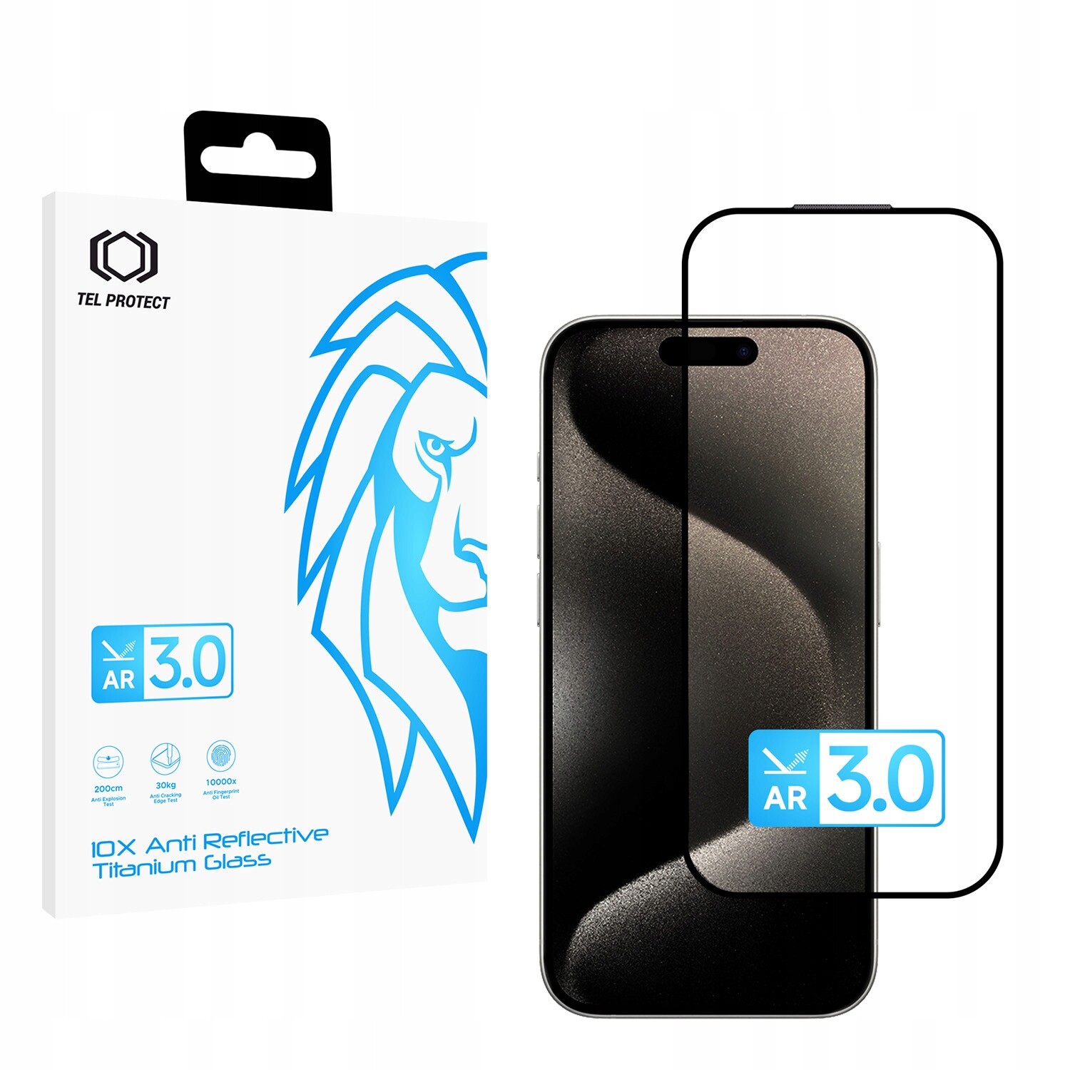 Tvrzené sklo 10X Ar 3.0 Antireflective Titanium Glass pro iPhone 15 Pro