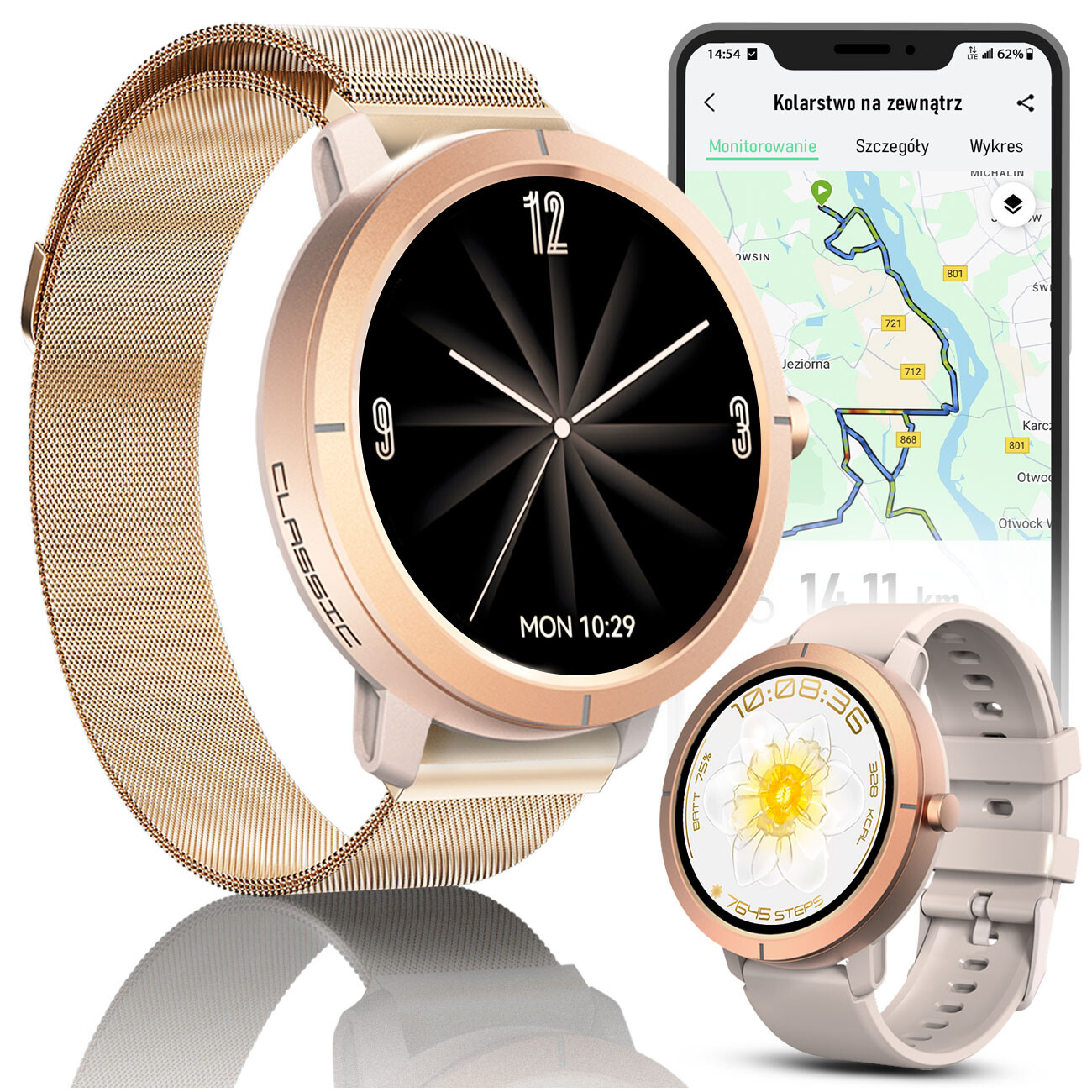 Chytré Hodinky Dámské vodotěsné hodinky s Gps Sport Zdraví Smart pro ženy