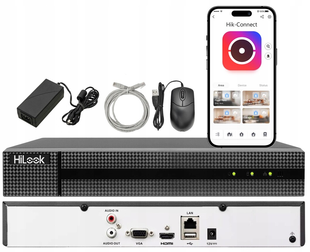 16kanálový Ip rekordér 2x Hdd NVR-216MH-C HiLook od společnosti Hikvision s rozlišením až 8 MPx