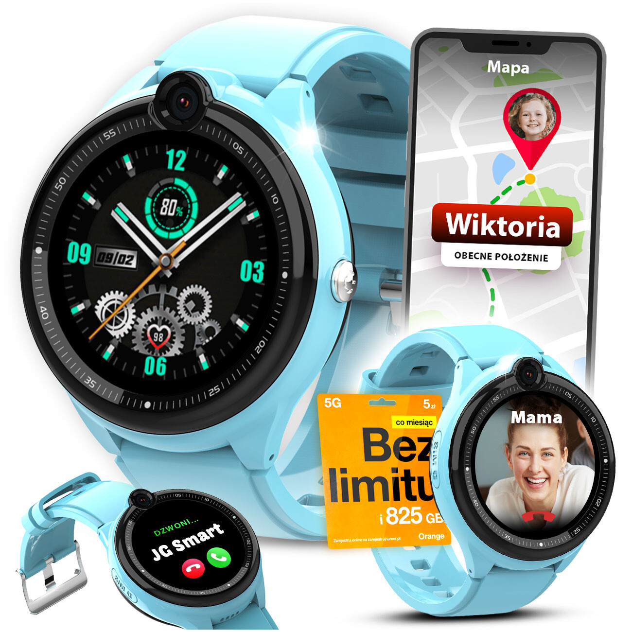 Chytré Hodinky pro děti Menu Pl Lte s Gps 4G Video-hovorová kamera Lokalizátor