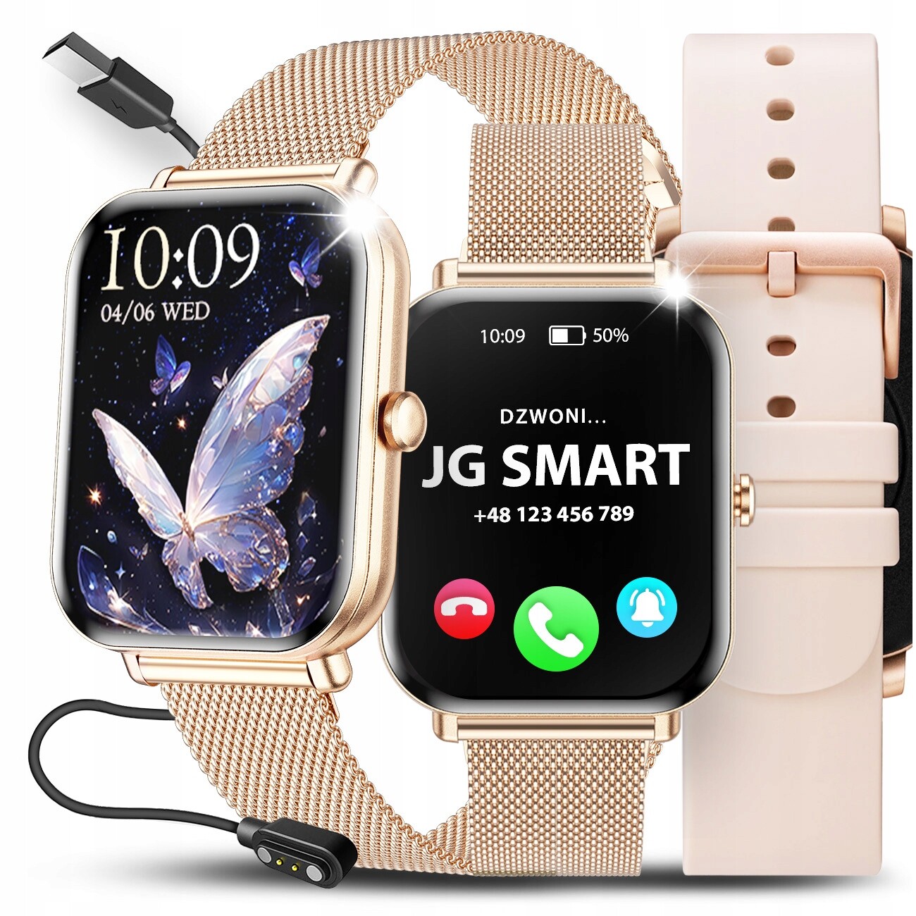 Chytré Hodinky Dámské Hodinky Pl Menu Oznámení O Hovoru Smart Watch 2 Řemínky
