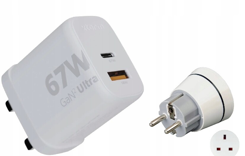 Univerzální nabíječka GaN Xtorm 67W Usb-c Usb-a Uk zástrčka adaptér