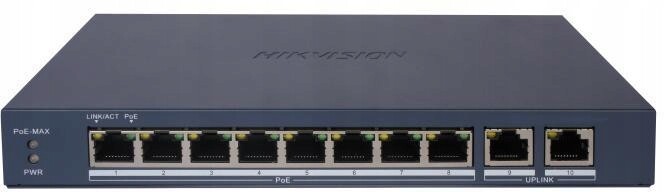 Switch Hikvision DS-3E1510P-EI/M(B) 8xGIG Poe 80W Dlouhý Dosah 300M s Administrací