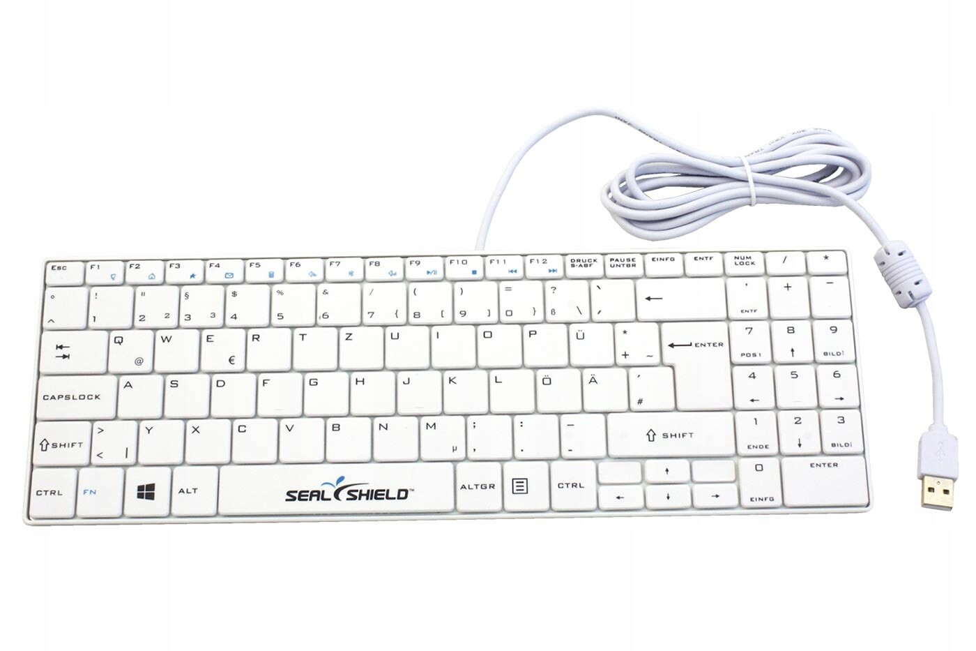 Seal-shield Vodotěsná klávesnice, Usb, německá, chiclet, bílá (SSKSV099DE)