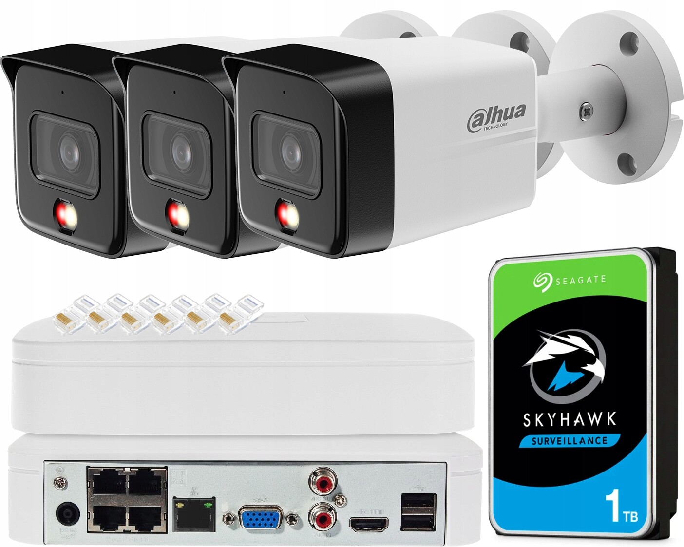 8Mpx monitorovací sada Dahua 3x Kamera IPC-HFW1839TC-A-IL Smart Dual Light