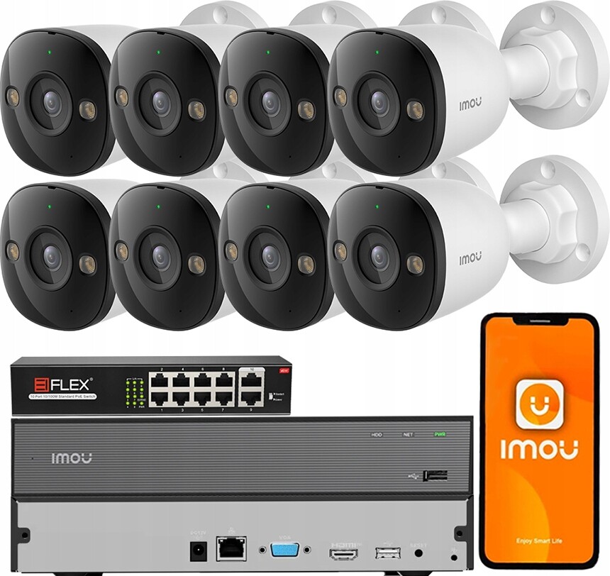 Monitorovací sada 5MPx 8 kamer IPC-PS3EP-5M0-0280B Imou Audio Led