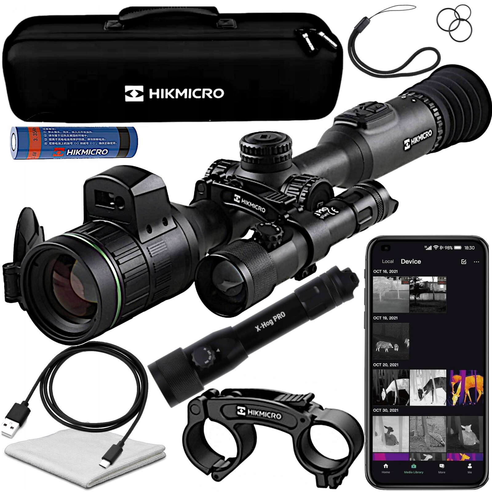 Hikmicro Zaměřovač Pro Noční Vidění Alpex A50EL 4K Lrf Ir X-hog Pro 850/940 Nm