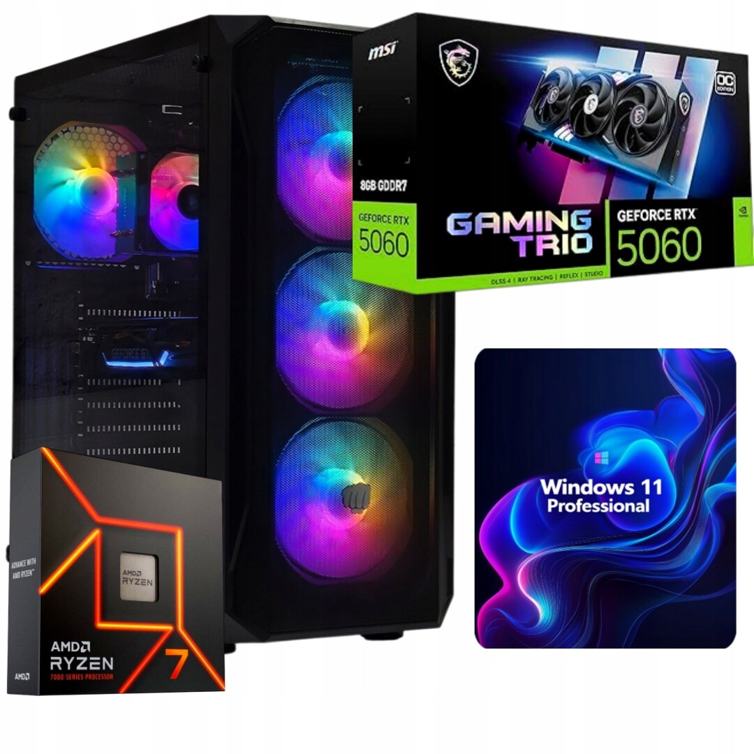 Herní Set Zen Fury R7 9800X3D/16GB/RTX5060/1TB M.2 SSD/W11