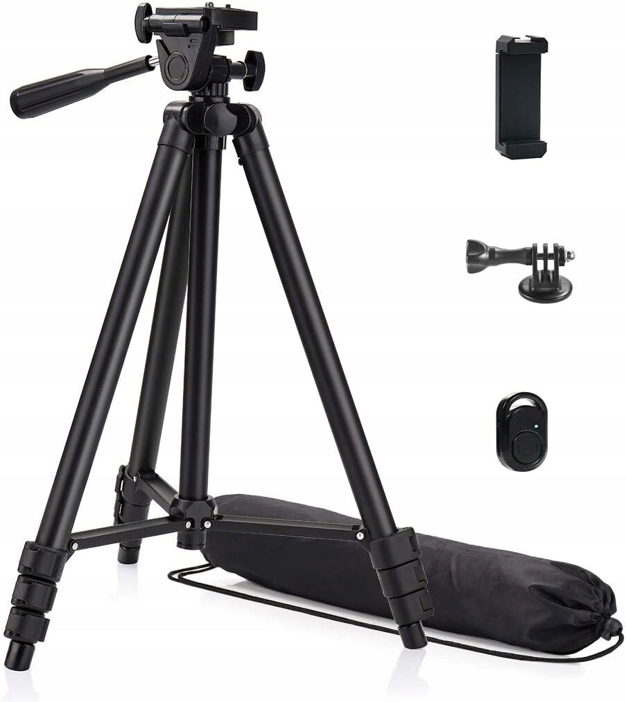 Stativ trojnožkový Phinistec 125 cm hliníkový s dálkovým ovládáním, černý