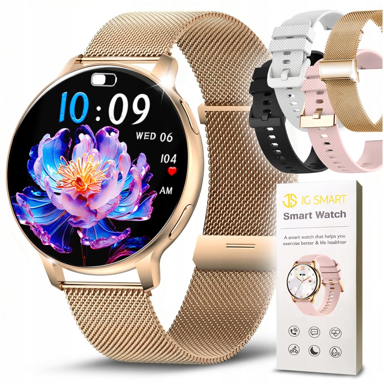 Chytré Hodinky Dámské Hodinky Pl Menu Oznámení Hovory Smart Watch 4 Řemínky