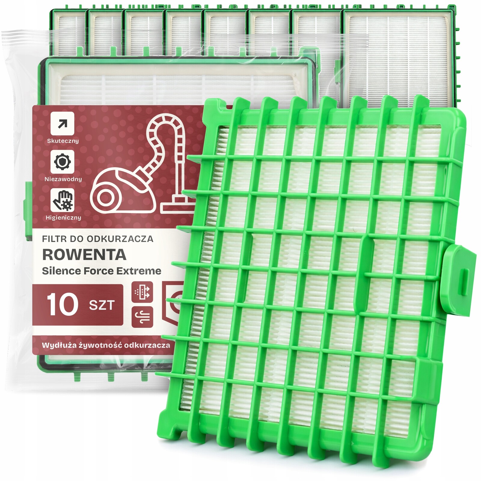 10 x Vzduchový Filtr Pro Vysavač Rowenta Silence Force Extreme Hepa H Em-w
