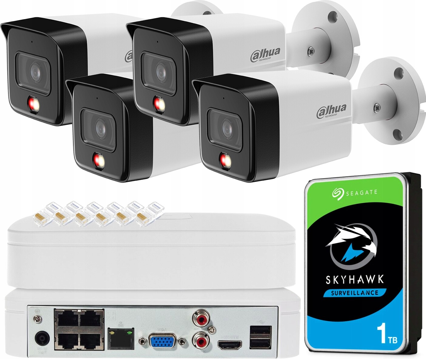 8Mpx monitorovací sada Dahua 4x Kamera IPC-HFW1839TC-A-IL Smart Dual Light