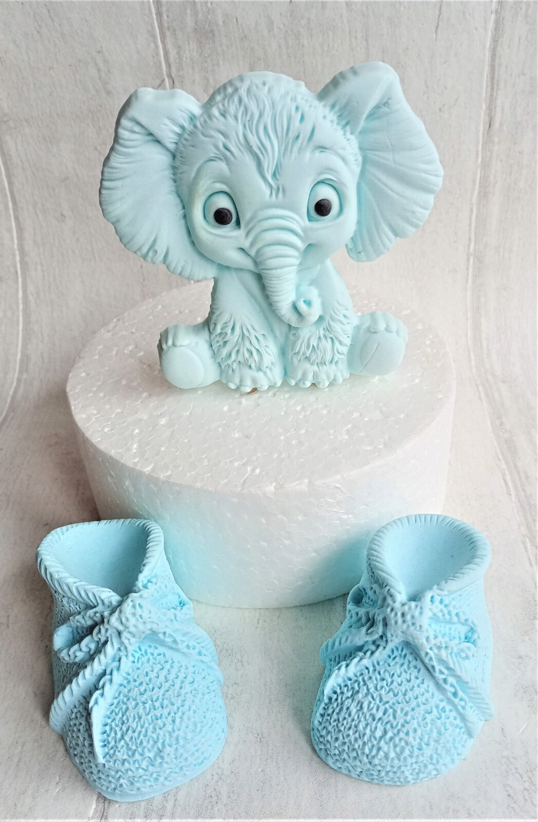 Slon slon botičky Dekorace na křtiny z cukrové hmoty na dort