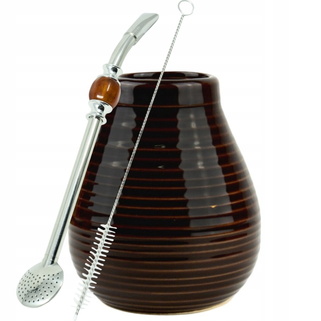 Sada na pití Yerba Mate Tykev čokoládová Jantarová bombilla