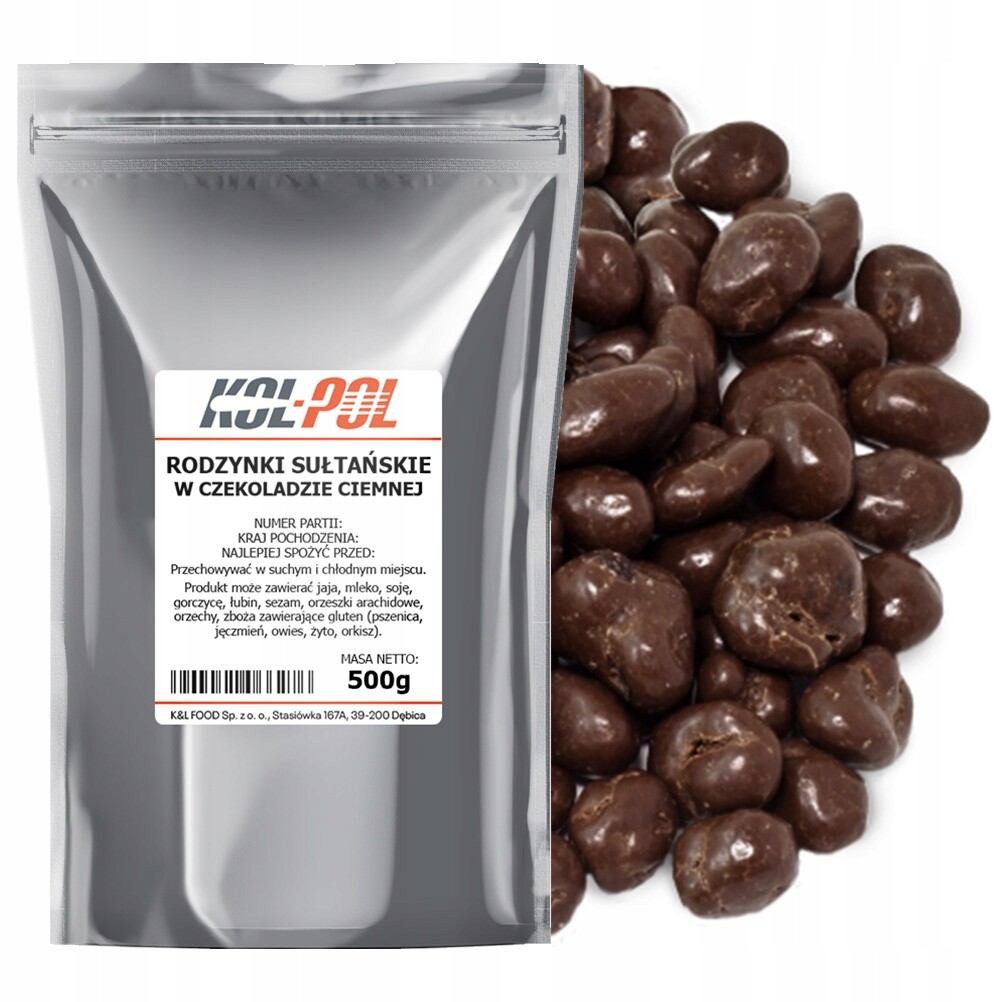 Rozinky v hořké čokoládě 500g Rozinky sultánky kvalita Kol-Pol