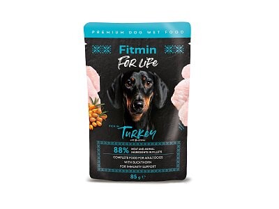 Fitmin For Life Krůtí kapsička pro dospělé psy s rakytníkem 85 g