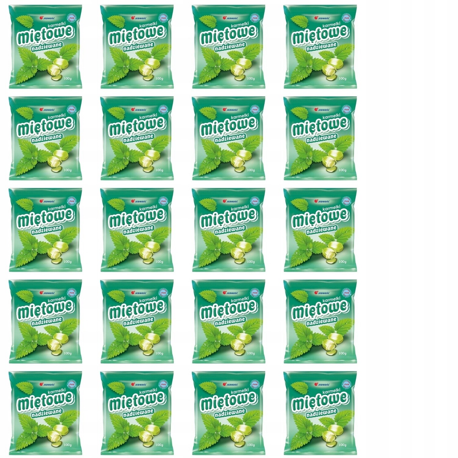 20 x 100 g Jedność plněné karamelky s mátovými bonbóny