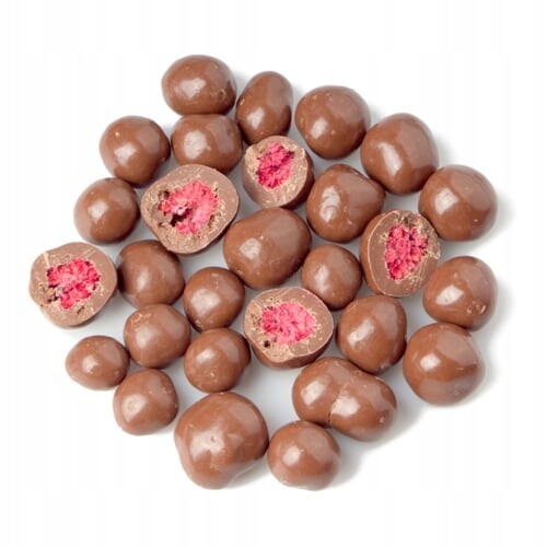 Lyofilizované maliny v mléčné čokoládě 1 kg