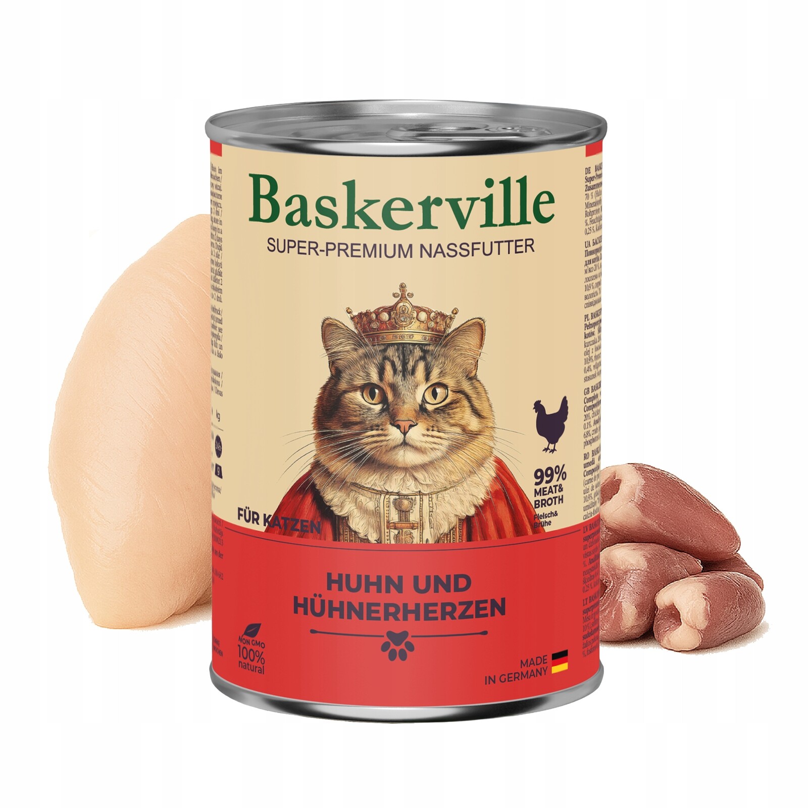Baskerville Premium mokré krmivo pro kočky Adult Kuře 8x400 g