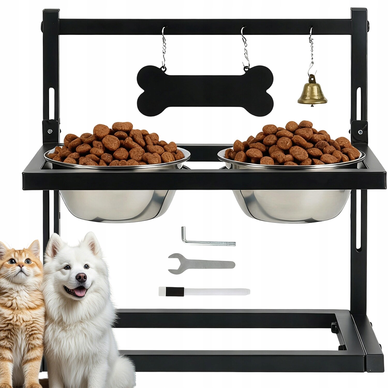 Miska Pro Psa Dvojitá, Zpomalující Jídlo, Která Se Nerozstřikuje Na Stojanu 2V1