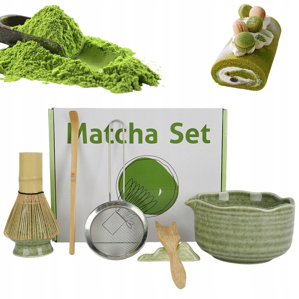 Sada Na Matchu 7 Dílků Keramická Šálek Šlehací Metla Lžička Dárek