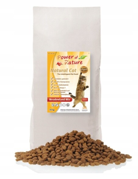 Power of Nature Natural Cat Meadowland Mix – kuřecí, krůta, losos – 12 kg