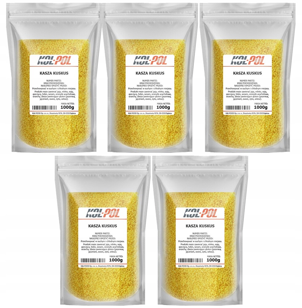 Kaše Kuskus 5kg Přírodní z tvrdé pšenice, zdravá, vysoká kvalita Kol-Pol