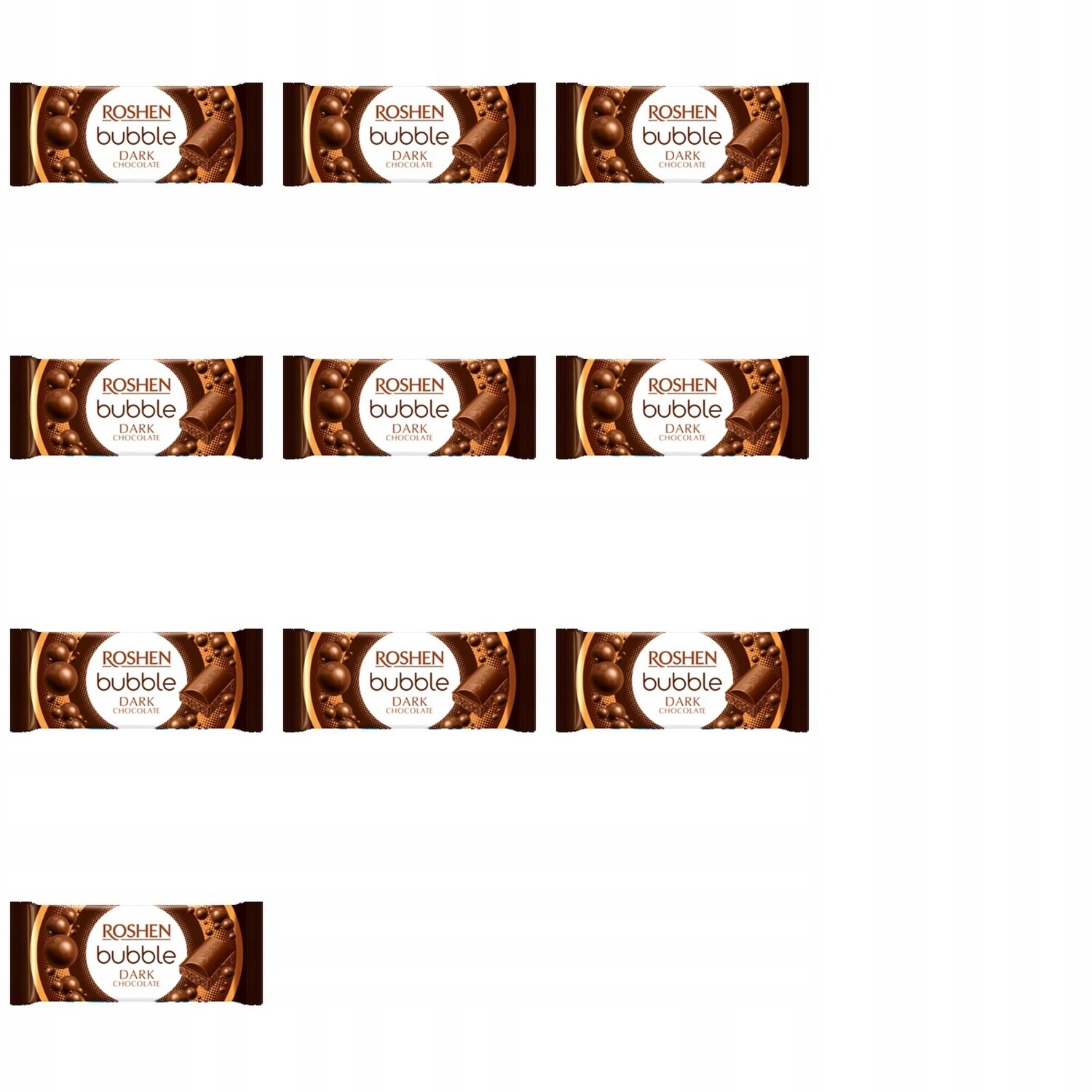 10 x 80 g Roshen čokoláda bublinková, extra hořká, Půlka Kartonu
