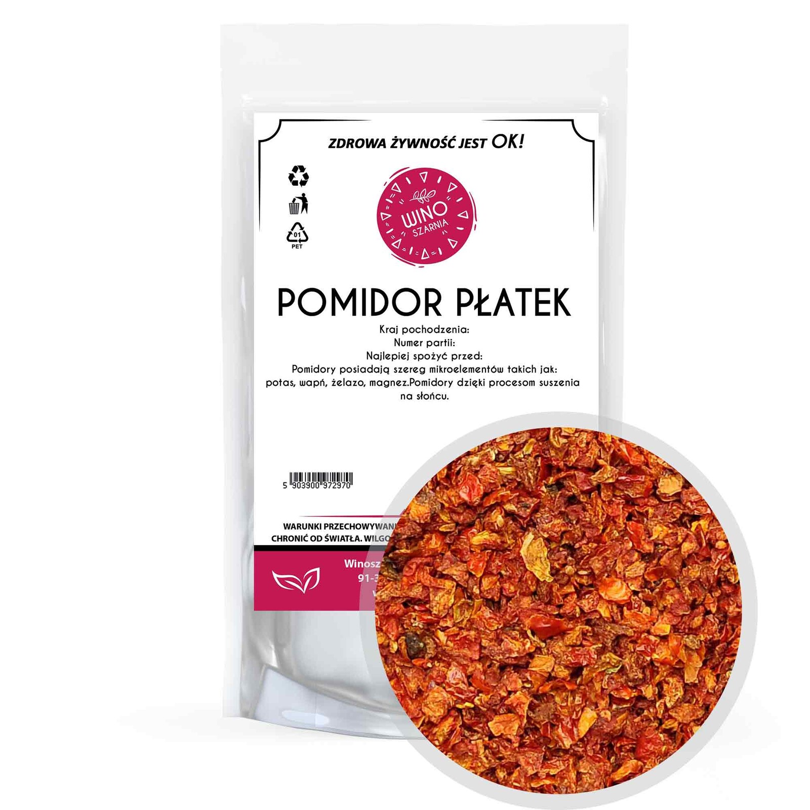 5 x Winoszarnia Rajče Sušená vločka 200 g Koření