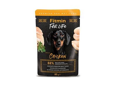 Fitmin For Life Kuřecí kapsička pro dospělé psy s bylinkami 85 g