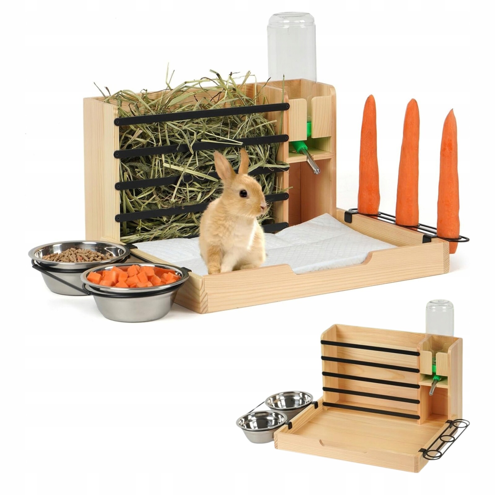 Pašík Dřevěná krmná stanice 5v1 pro králíky morčat