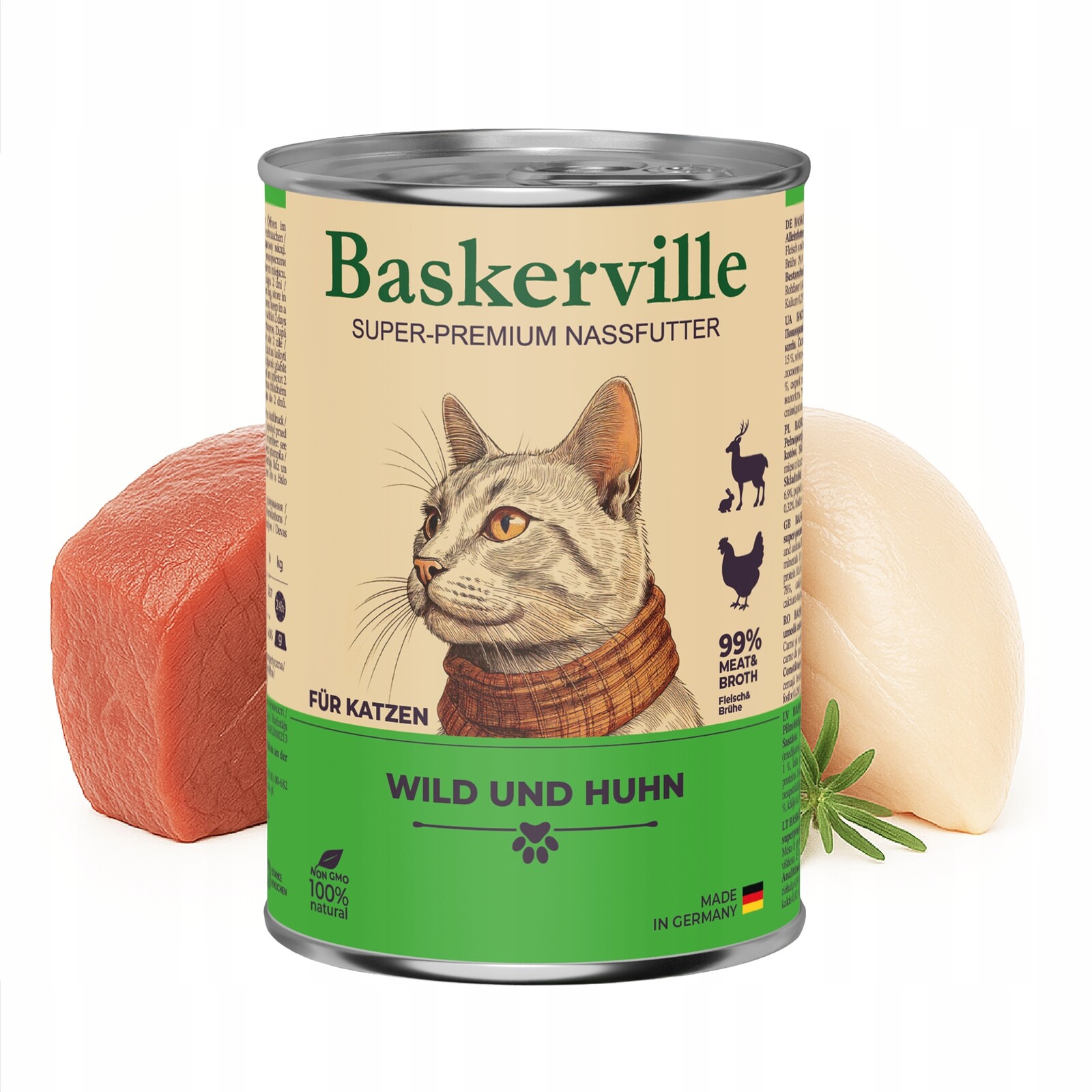 Baskerville Premium mokré krmivo pro kočky Adult Zvěřina 6x400g