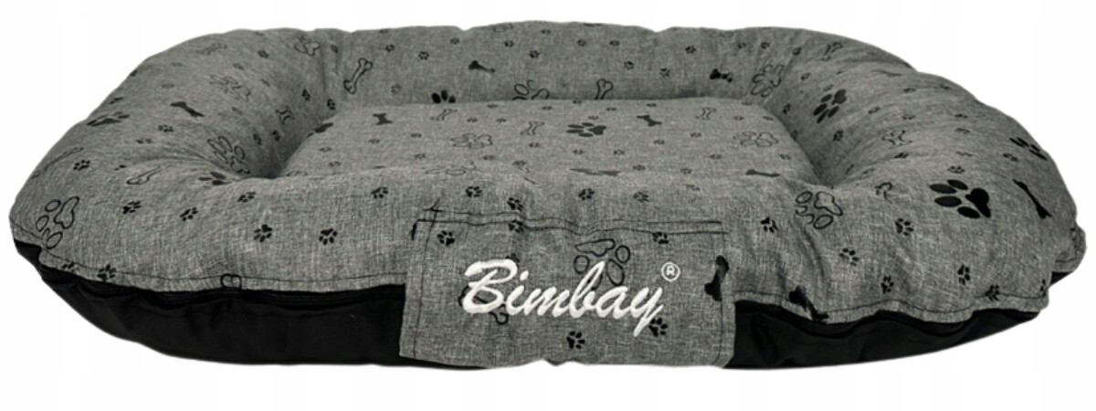 Bimbay Ponton Pelíšek pro psa č. 65x45 cm šedé s tlapkami