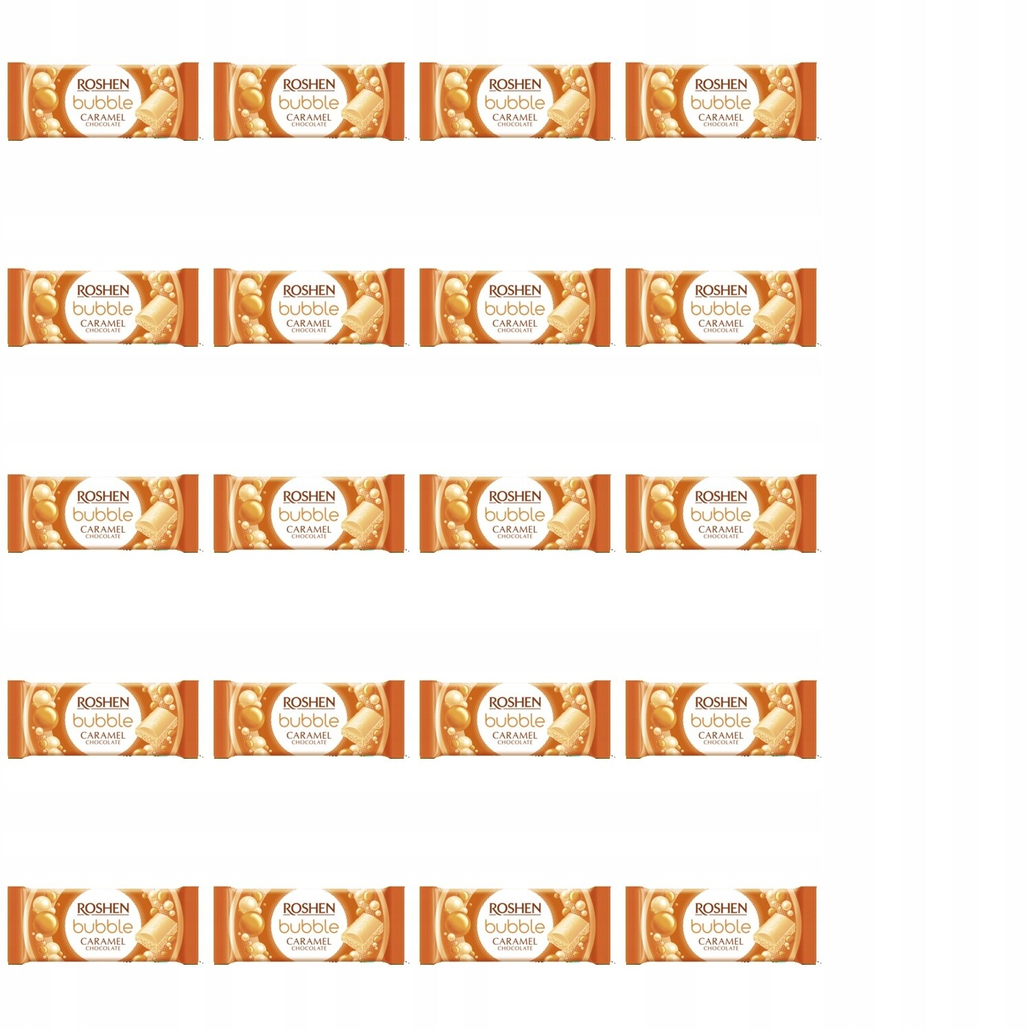 20 x 80 g Roshen čokoláda bublinková karamelová Karton