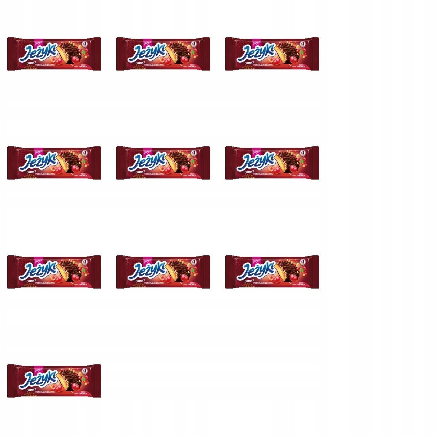 10 x 140 g Ježky cherry sušenky v dezertní čokoládě Půlka Kartonu