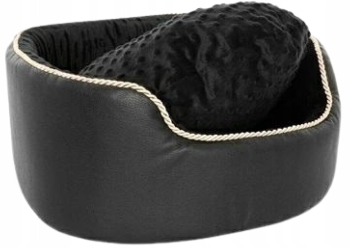 Bimbay Pohovka Pelíšek pro psa s ozdobnou šňůrkou č. 55 x 24 cm černá