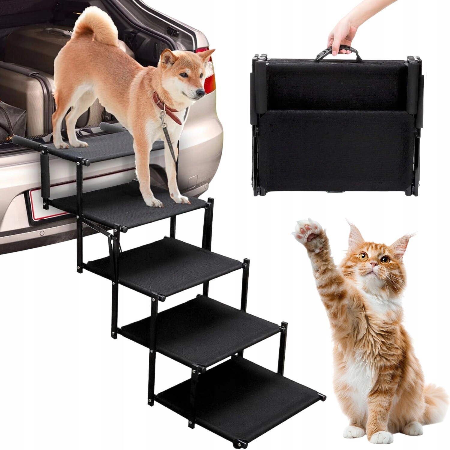 Schody Rampa Pro Psa Schody Plošina 4 Stupně Stabilní Oxfordská Tkanina