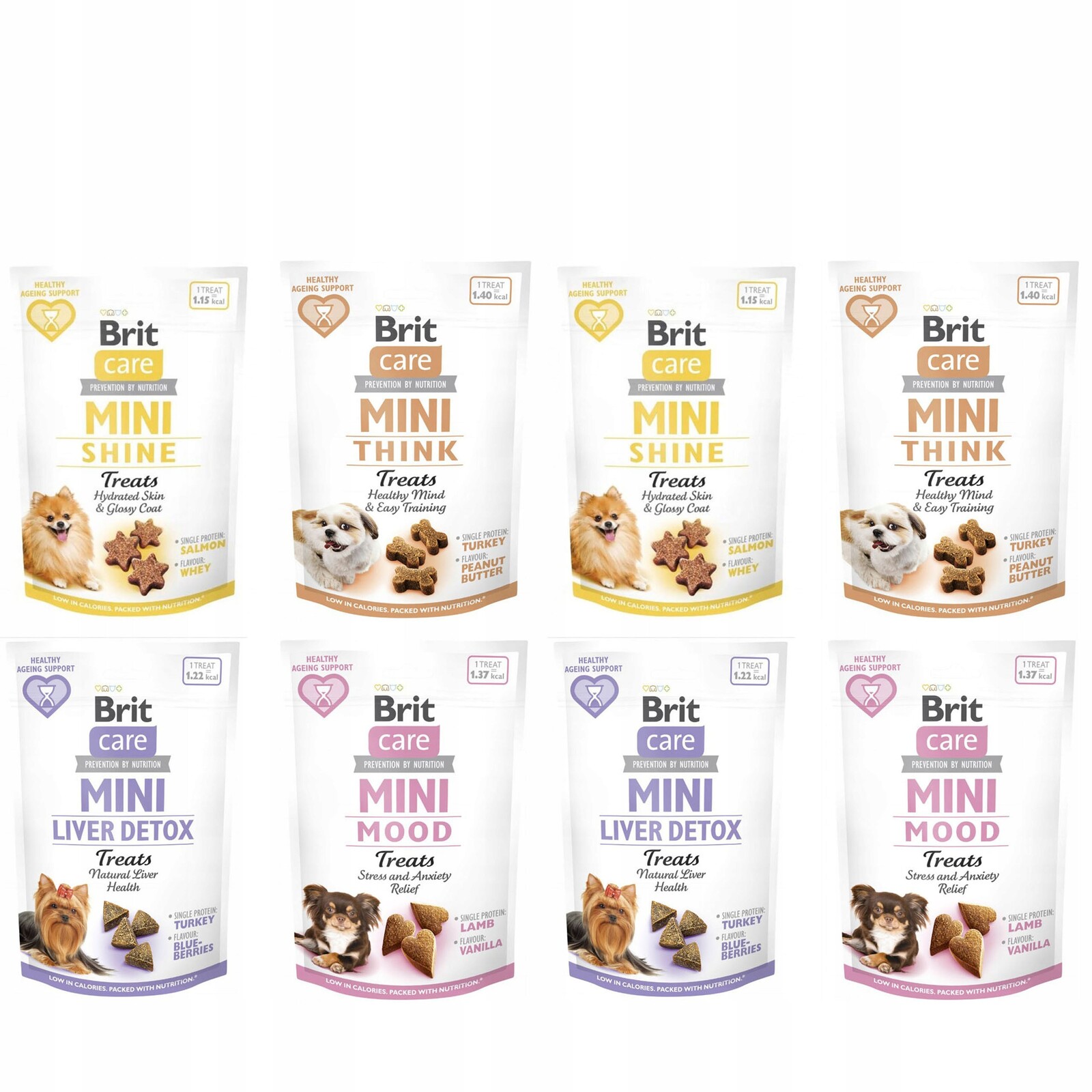 psí pamlsek malých plemen Brit Care Mini Treats Sada 8 kusů
