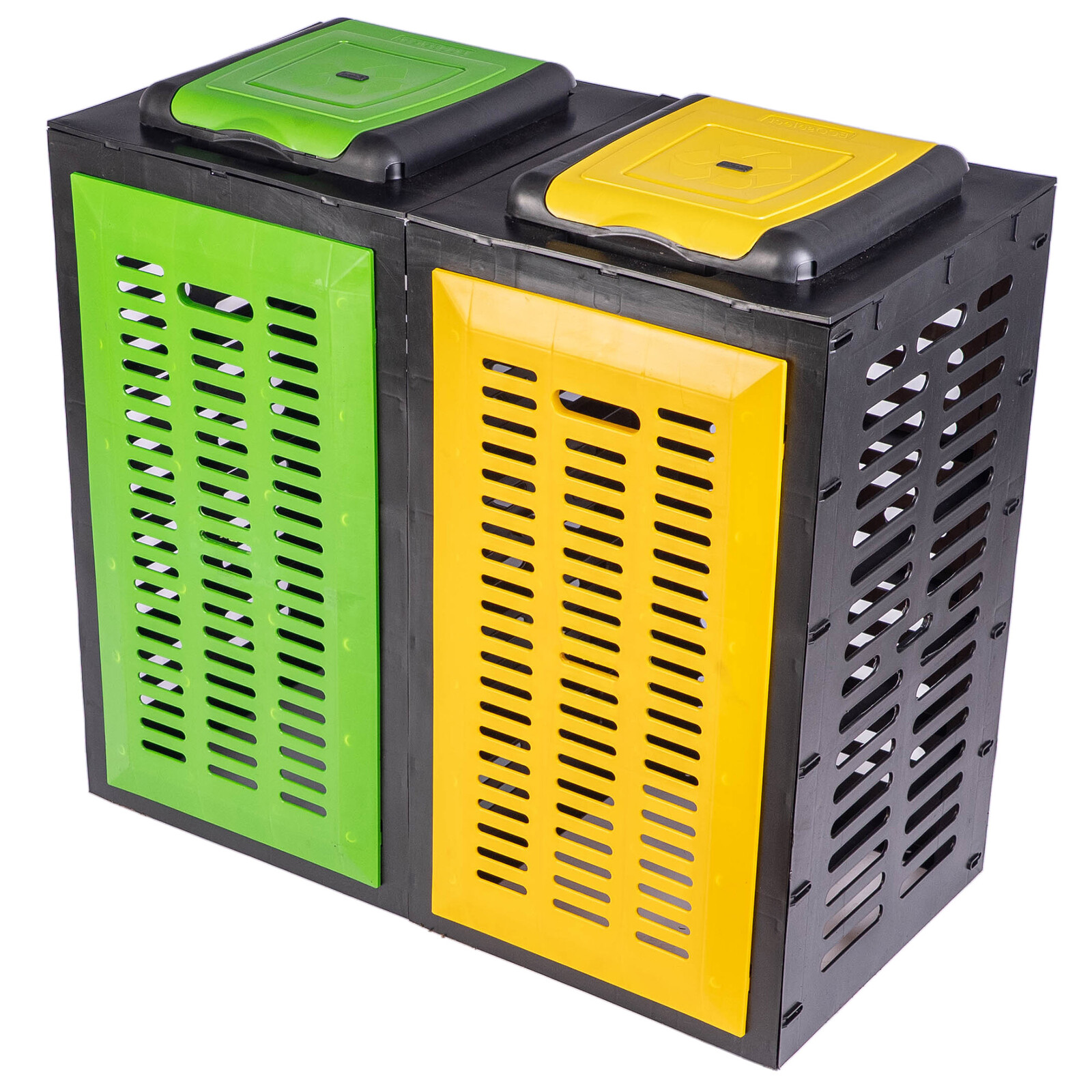 Koš Stojan Na Pytle Na Tříděný Odpad Dvojitý Žluto-zelený